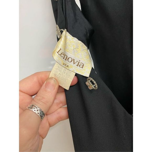 Lenovia USA Lace-Up Back Scoop Neck Spaghetti Straps Slip Dress Black Sz Large - Picture 9 of 14